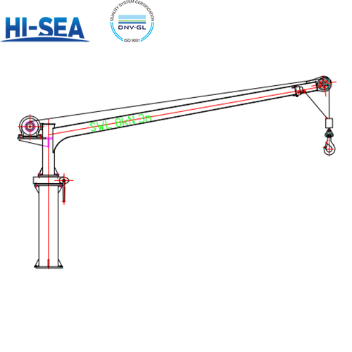 8kN×3m Marine Electric Lifting Manual Slewing Crane